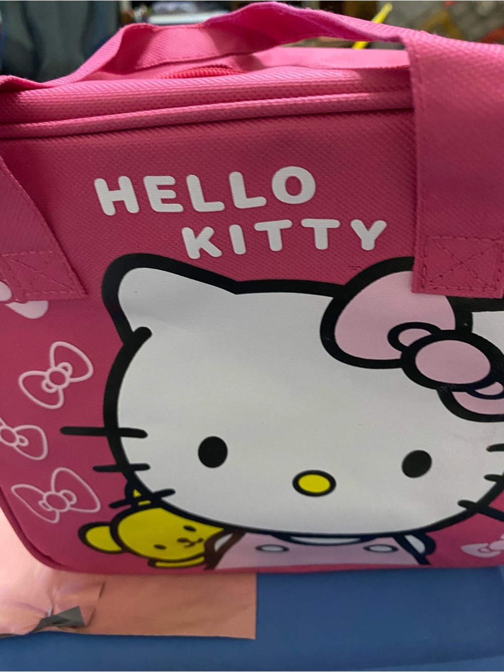 Hello Kitty Pink Character Lunch Tote with Bow Accent and water bottle - Picture 4 of 9